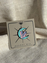 Load image into Gallery viewer, Crystal Moon Enamel Pin
