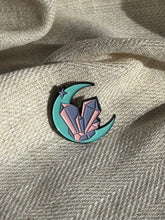 Load image into Gallery viewer, Crystal Moon Enamel Pin
