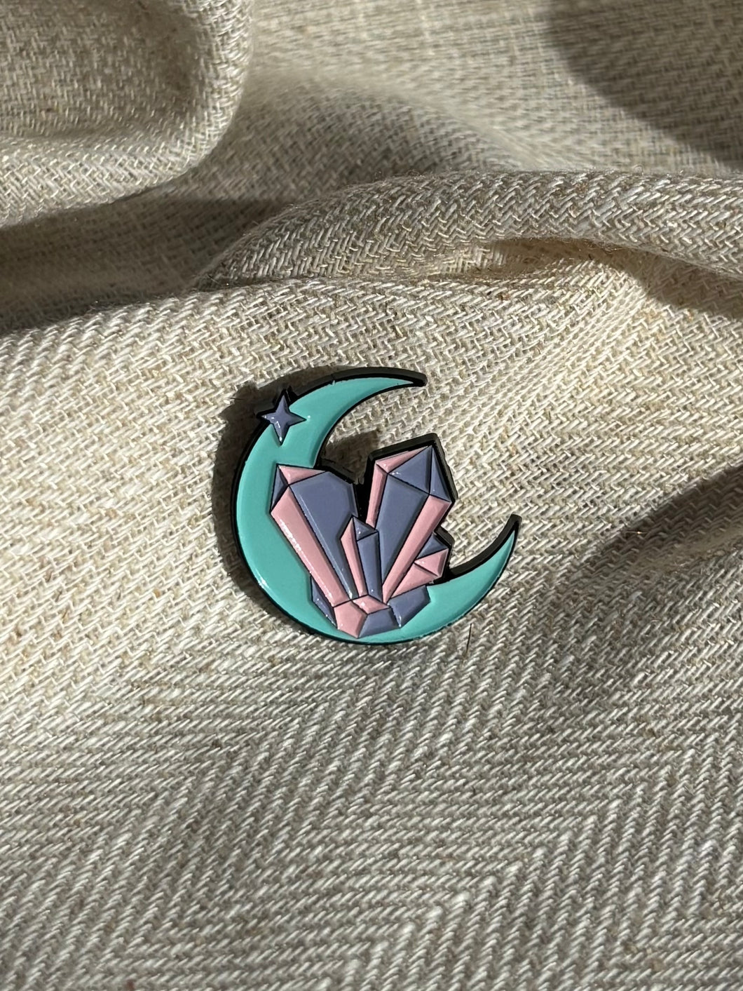 Crystal Moon Enamel Pin