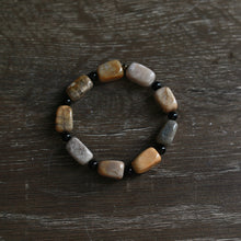 Load image into Gallery viewer, Fossil Coral Agate &amp; Black Tourmaline Bracelet
