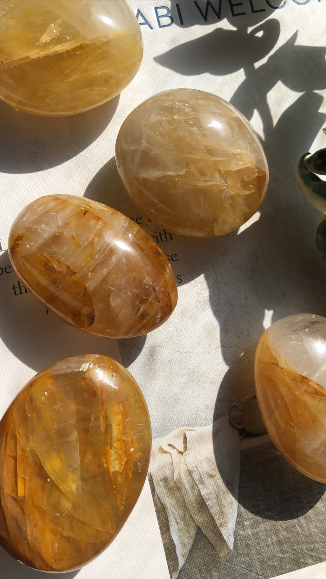 Golden Healer Palm Stone Medium