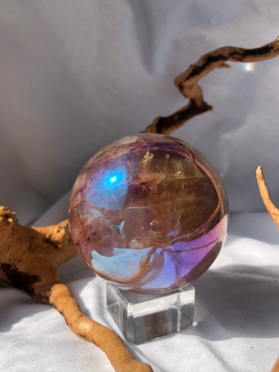 Aura Hematoid Quartz Sphere