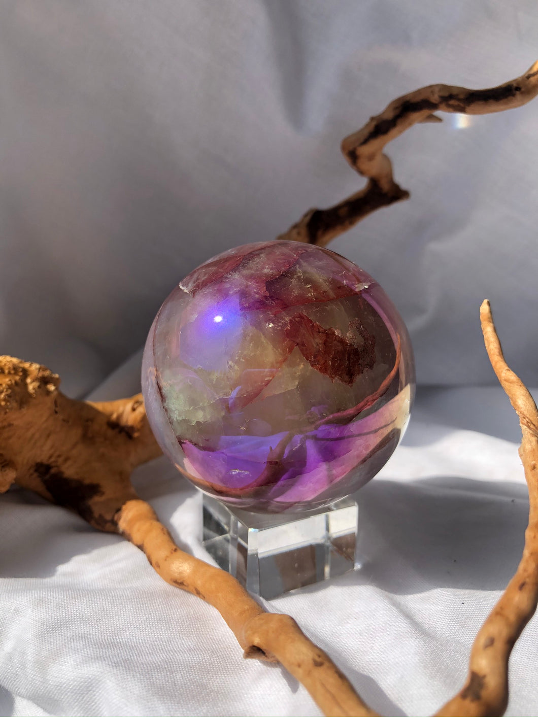 Aura Hematoid Quartz Sphere
