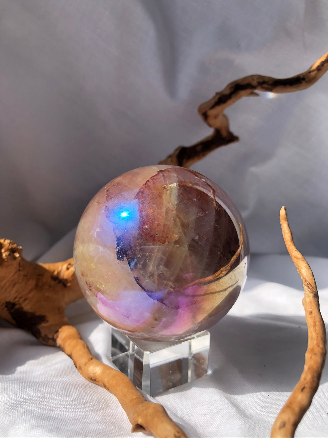 Aura Hematoid Quartz Sphere