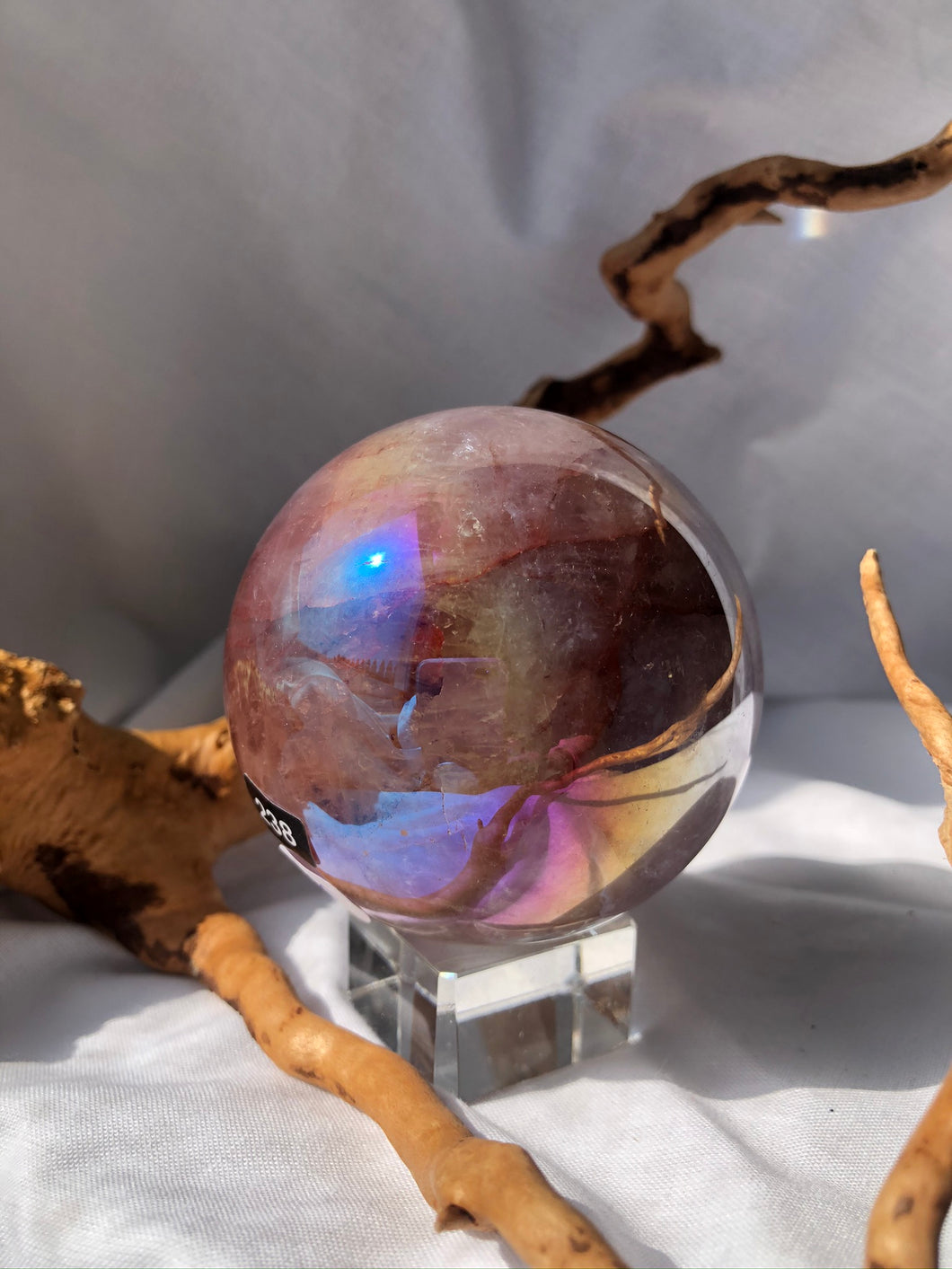 Aura Hematoid Quartz Sphere