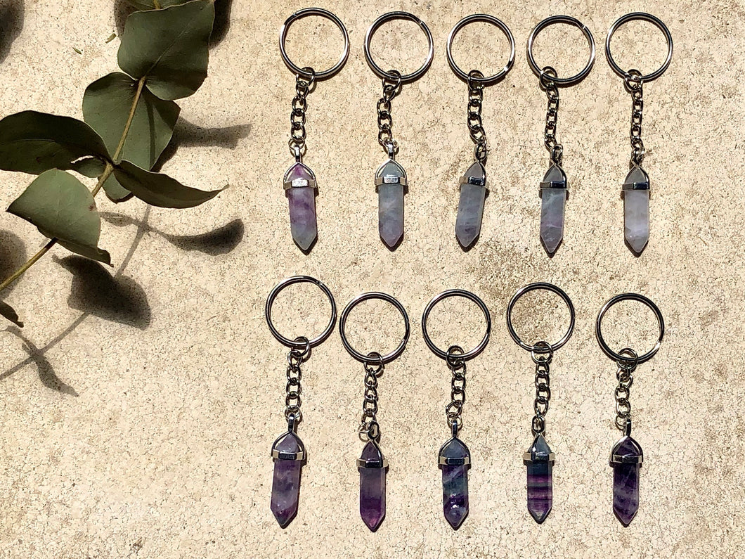 Fluorite Keychain Charm