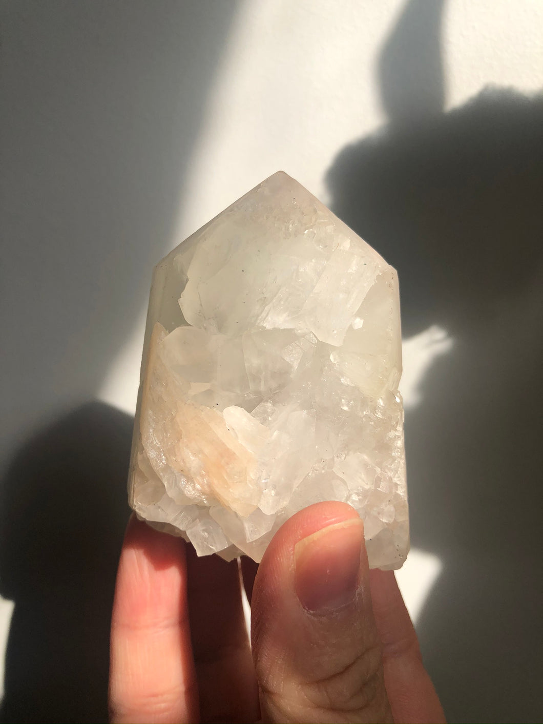 Apophyllite with Stillbite Tower