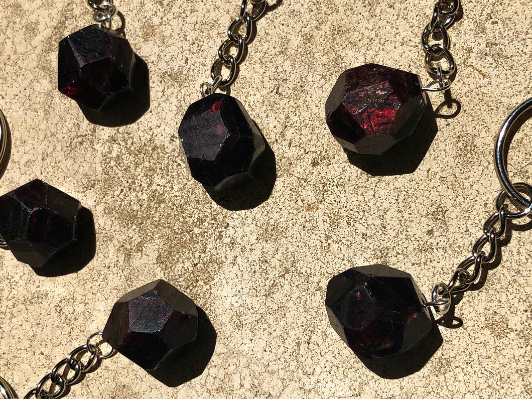 Garnet Keychain Charm