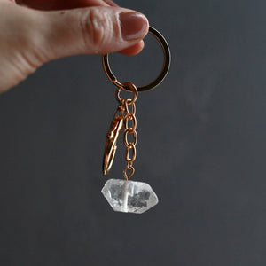 Clear Quartz Nugget Keychain