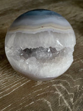 Load image into Gallery viewer, Agate Geode Druzy Sphere
