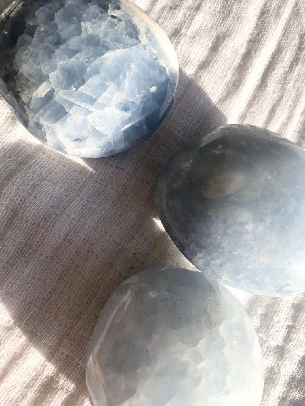 Blue Calcite Palm Stone
