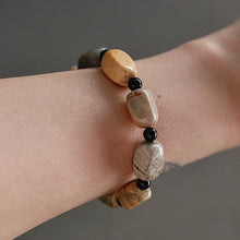 Load image into Gallery viewer, Fossil Coral Agate &amp; Black Tourmaline Bracelet

