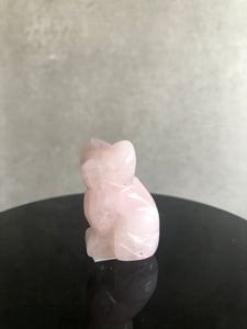 Rose Quartz Cat Carving