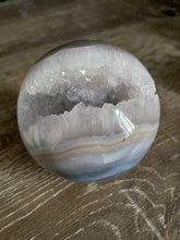 Load image into Gallery viewer, Agate Geode Druzy Sphere
