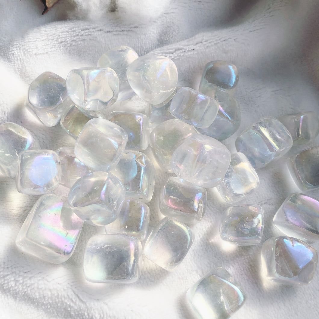 Angel Aura Clear Quartz Tumble