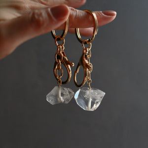 Clear Quartz Nugget Keychain