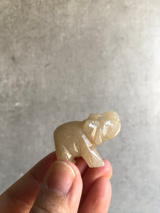 Yellow Jade Elephant Carving