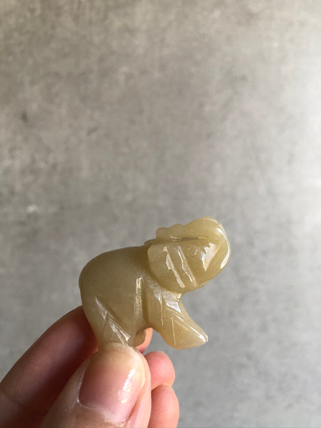 Yellow Jade Elephant Carving