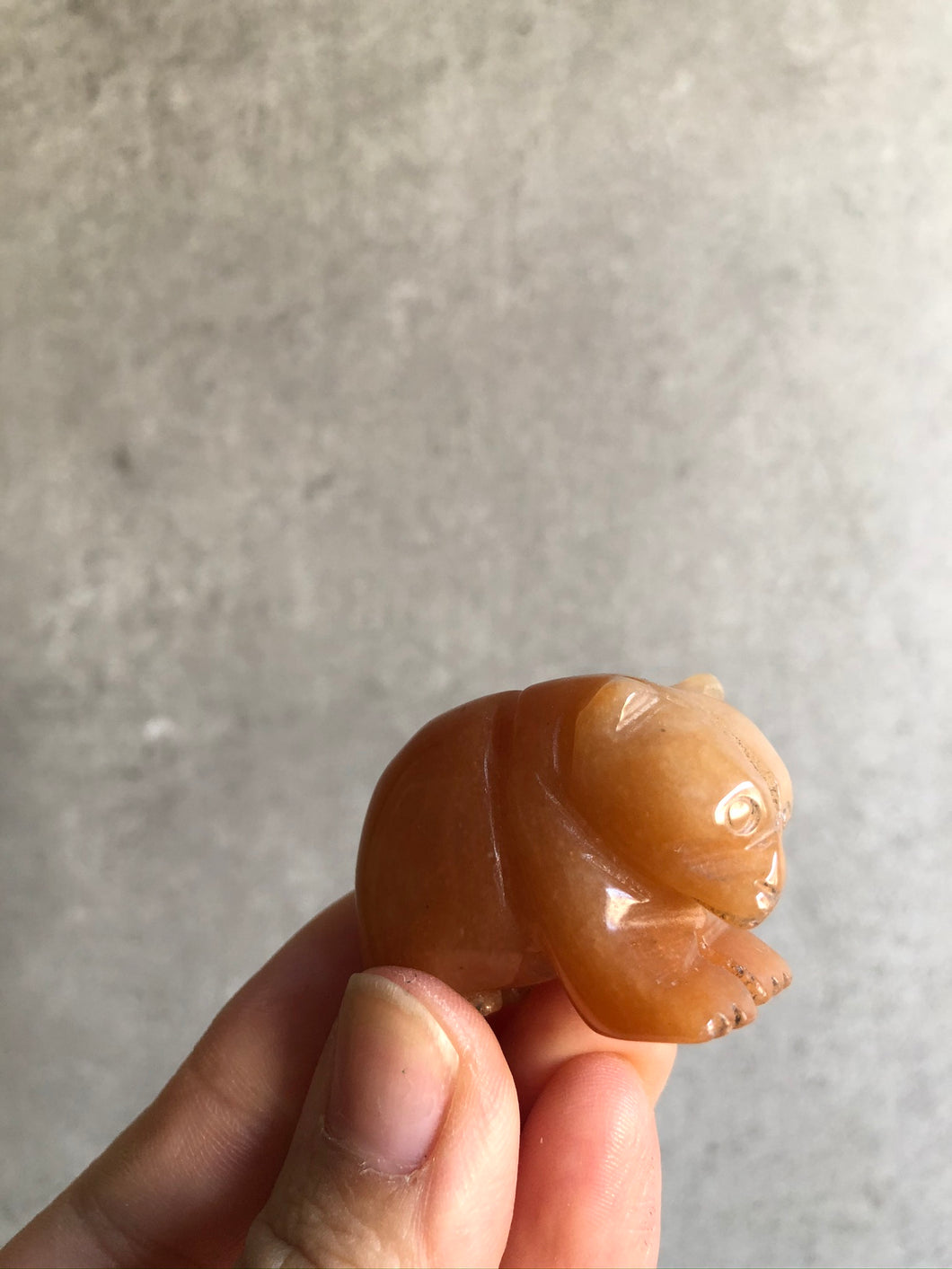 Orange Aventurine Bear Carving
