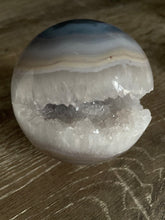 Load image into Gallery viewer, Agate Geode Druzy Sphere
