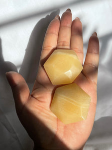 Orange Calcite Hexagon