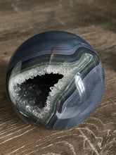 Load image into Gallery viewer, Agate Geode Druzy Sphere
