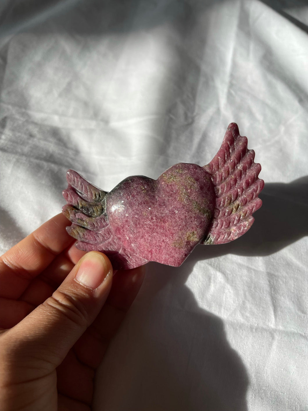 Rhodonite Winged Heart