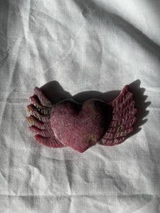 Rhodonite Winged Heart
