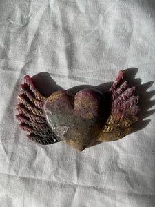 Rhodonite Winged Heart