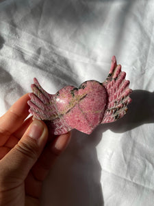 Rhodonite Winged Heart