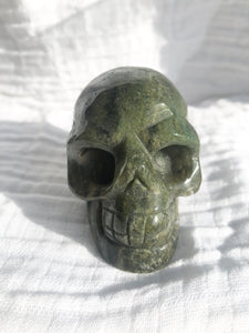 Moss Agate Skull