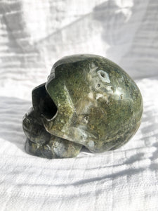 Moss Agate Skull