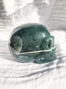 Moss Agate Skull
