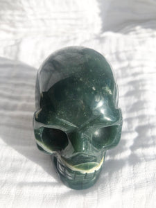 Moss Agate Skull