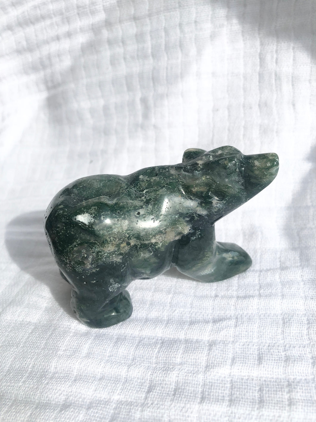 Moss Agate Bear #6
