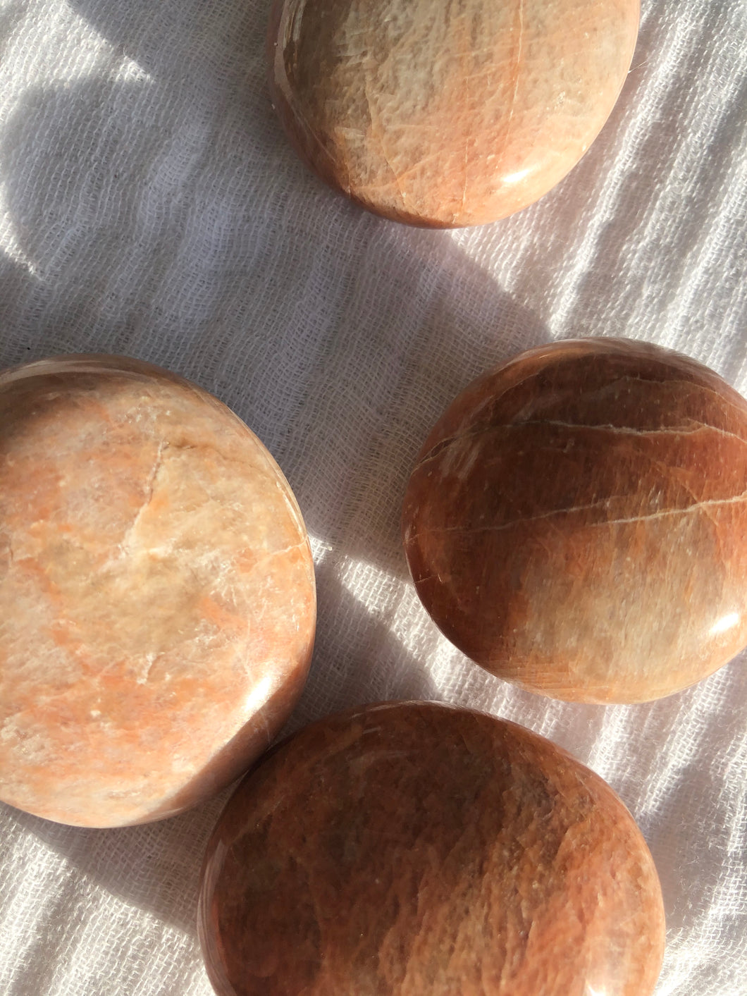 Peach Moonstone Palm Stone Small