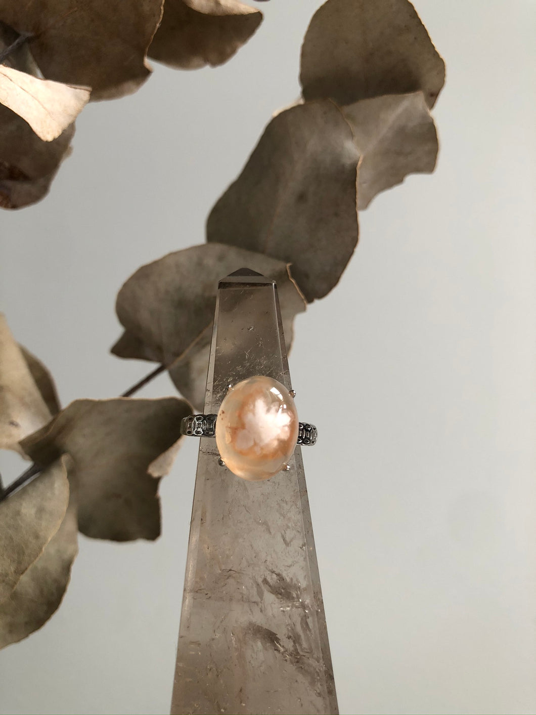 Flower Agate Ring #12