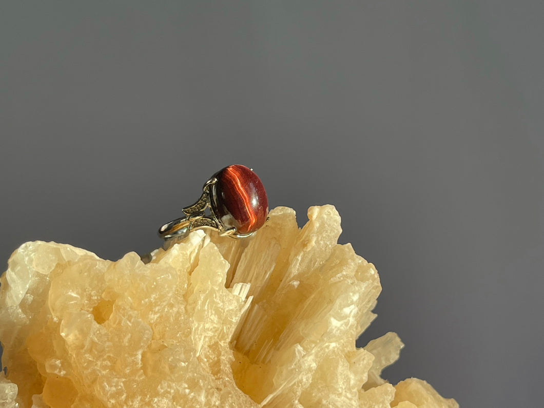 Red Tigers Eye Ring #190