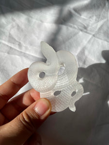 Satin Spar Snake Carving