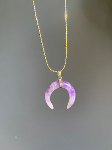 Amethyst Crescent Moon Necklace