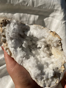XL Quartz Geode Pair