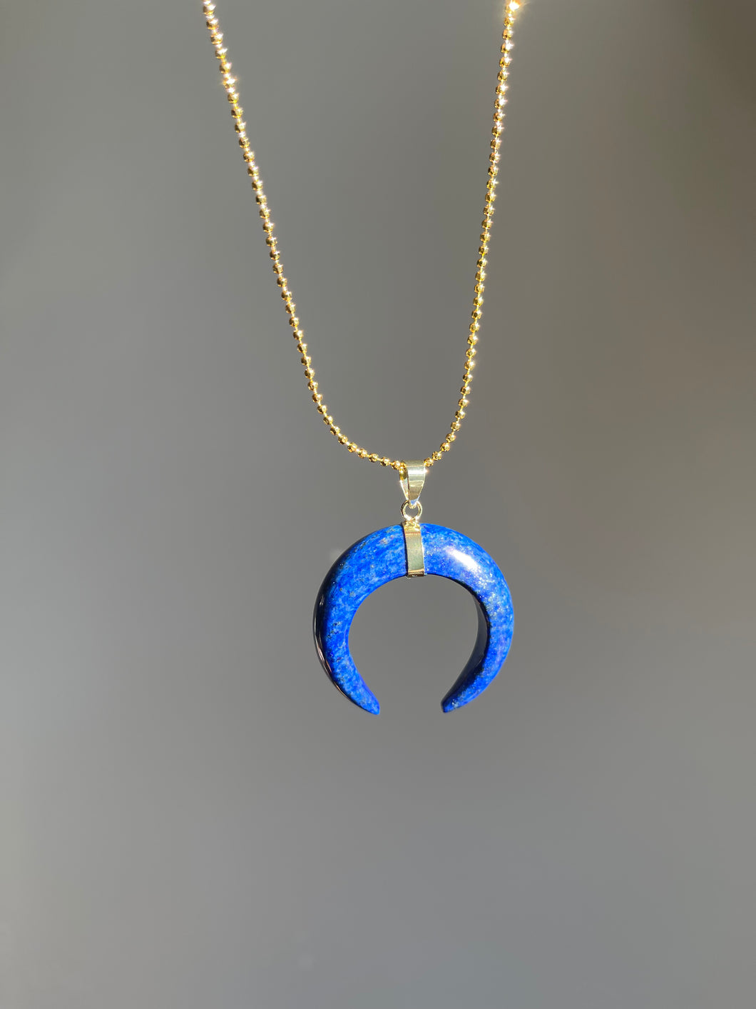 Lapis Lazuli Crescent Moon Necklace