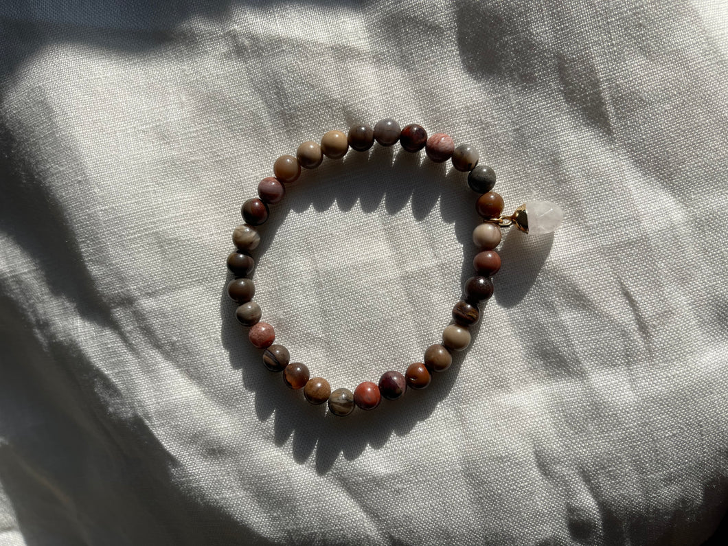 Petrified Wood Charm Bracelet
