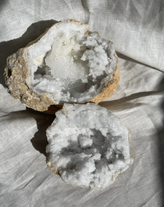 XL Quartz Geode Pair