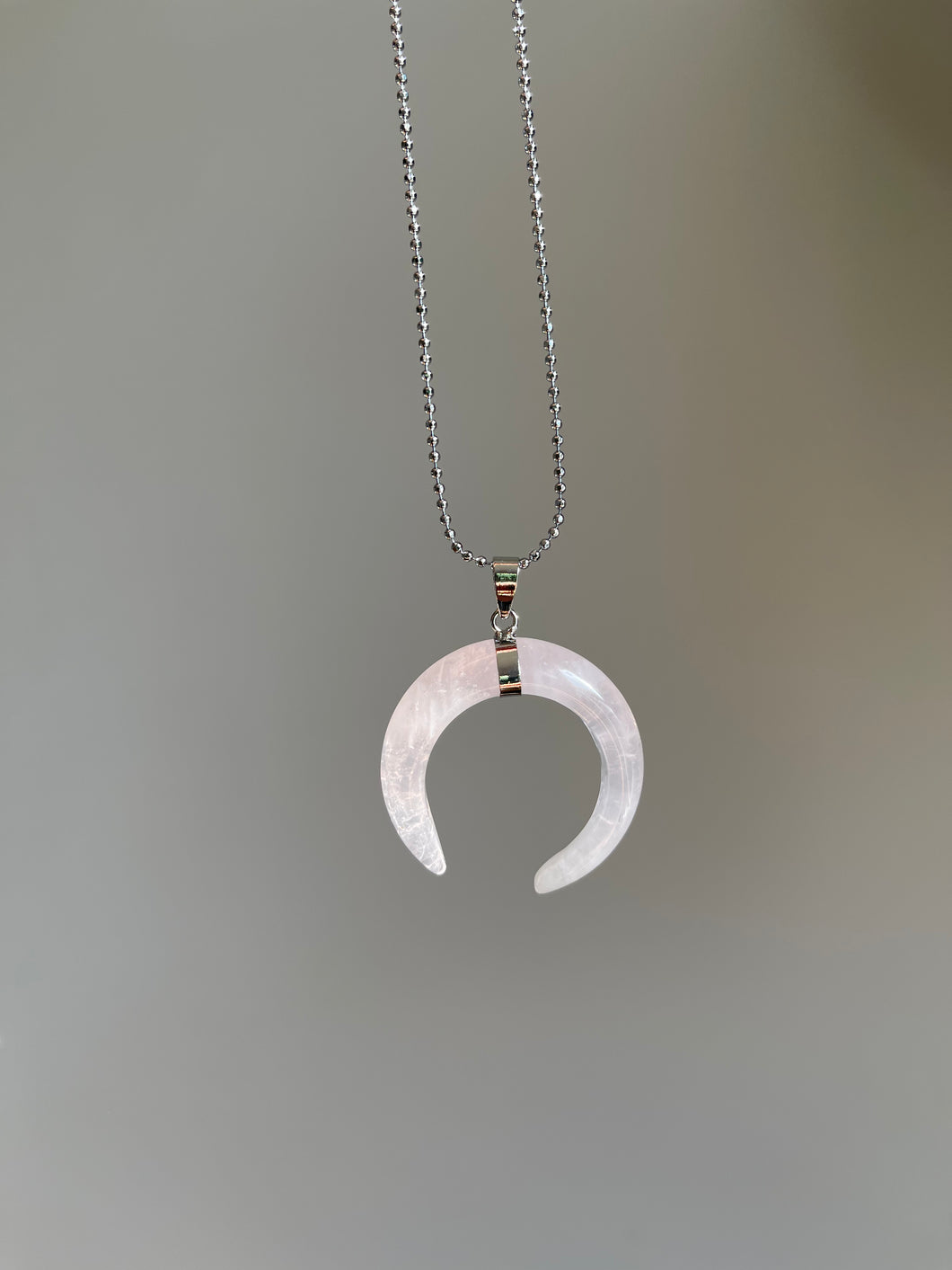 Rose Quartz Crescent Moon Necklace